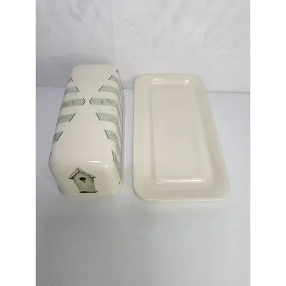Pfaltzgraff Portfolio Naturewood 2Pc Covered Butter Dish: Birdhouse USA - Picture 2 of 14